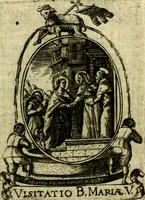 An illustration from Fasti Mariani cum illustrium diuorum imaginib. & elogijs prope DC. in singulos anni menses diésq SS. natales distributis (1630)