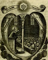 An illustration from Fasti Mariani cum illustrium diuorum imaginib. & elogijs prope DC. in singulos anni menses diésq SS. natales distributis (1630)