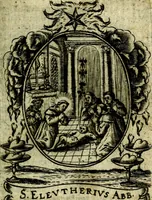 Picture 105 of 287 from Fasti Mariani cum illustrium diuorum imaginib. & elogijs prope DC. in singulos anni menses diésq SS. natales distributis (1630), leaf 218