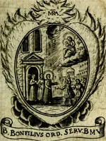 Picture 110 of 287 from Fasti Mariani cum illustrium diuorum imaginib. & elogijs prope DC. in singulos anni menses diésq SS. natales distributis (1630), leaf 228