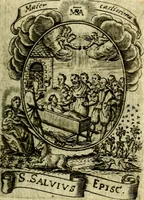 Picture 112 of 287 from Fasti Mariani cum illustrium diuorum imaginib. & elogijs prope DC. in singulos anni menses diésq SS. natales distributis (1630), leaf 232
