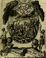 An illustration from Fasti Mariani cum illustrium diuorum imaginib. & elogijs prope DC. in singulos anni menses diésq SS. natales distributis (1630)