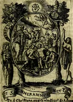 An illustration from Fasti Mariani cum illustrium diuorum imaginib. & elogijs prope DC. in singulos anni menses diésq SS. natales distributis (1630)