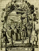 Picture 13 of 287 from Fasti Mariani cum illustrium diuorum imaginib. & elogijs prope DC. in singulos anni menses diésq SS. natales distributis (1630), leaf 30