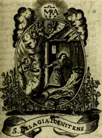 Picture 159 of 287 from Fasti Mariani cum illustrium diuorum imaginib. & elogijs prope DC. in singulos anni menses diésq SS. natales distributis (1630), leaf 328