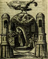 An illustration from Fasti Mariani cum illustrium diuorum imaginib. & elogijs prope DC. in singulos anni menses diésq SS. natales distributis (1630)