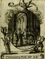 Picture 15 of 287 from Fasti Mariani cum illustrium diuorum imaginib. & elogijs prope DC. in singulos anni menses diésq SS. natales distributis (1630), leaf 34