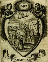 An illustration from Fasti Mariani cum illustrium diuorum imaginib. & elogijs prope DC. in singulos anni menses diésq SS. natales distributis (1630)