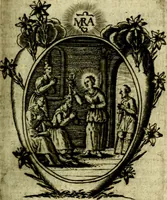An illustration from Fasti Mariani cum illustrium diuorum imaginib. & elogijs prope DC. in singulos anni menses diésq SS. natales distributis (1630)