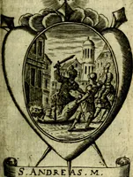 Picture 171 of 287 from Fasti Mariani cum illustrium diuorum imaginib. & elogijs prope DC. in singulos anni menses diésq SS. natales distributis (1630), leaf 352