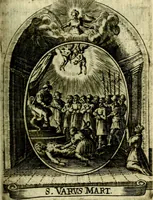 Picture 174 of 287 from Fasti Mariani cum illustrium diuorum imaginib. & elogijs prope DC. in singulos anni menses diésq SS. natales distributis (1630), leaf 358