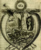 An illustration from Fasti Mariani cum illustrium diuorum imaginib. & elogijs prope DC. in singulos anni menses diésq SS. natales distributis (1630)