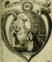 An illustration from Fasti Mariani cum illustrium diuorum imaginib. & elogijs prope DC. in singulos anni menses diésq SS. natales distributis (1630)