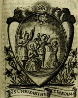 An illustration from Fasti Mariani cum illustrium diuorum imaginib. & elogijs prope DC. in singulos anni menses diésq SS. natales distributis (1630)