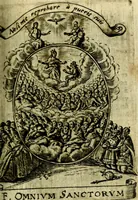An illustration from Fasti Mariani cum illustrium diuorum imaginib. & elogijs prope DC. in singulos anni menses diésq SS. natales distributis (1630)