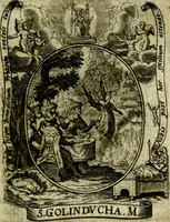 Picture 19 of 287 from Fasti Mariani cum illustrium diuorum imaginib. & elogijs prope DC. in singulos anni menses diésq SS. natales distributis (1630), leaf 42