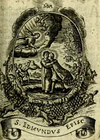 An illustration from Fasti Mariani cum illustrium diuorum imaginib. & elogijs prope DC. in singulos anni menses diésq SS. natales distributis (1630)