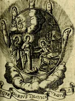 An illustration from Fasti Mariani cum illustrium diuorum imaginib. & elogijs prope DC. in singulos anni menses diésq SS. natales distributis (1630)