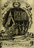 An illustration from Fasti Mariani cum illustrium diuorum imaginib. & elogijs prope DC. in singulos anni menses diésq SS. natales distributis (1630)