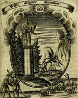 An illustration from Fasti Mariani cum illustrium diuorum imaginib. & elogijs prope DC. in singulos anni menses diésq SS. natales distributis (1630)