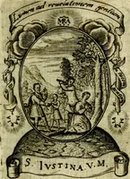 Picture 21 of 287 from Fasti Mariani cum illustrium diuorum imaginib. & elogijs prope DC. in singulos anni menses diésq SS. natales distributis (1630), leaf 46