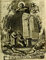 An illustration from Fasti Mariani cum illustrium diuorum imaginib. & elogijs prope DC. in singulos anni menses diésq SS. natales distributis (1630)