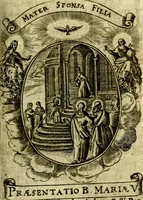 Picture 227 of 287 from Fasti Mariani cum illustrium diuorum imaginib. & elogijs prope DC. in singulos anni menses diésq SS. natales distributis (1630), leaf 466