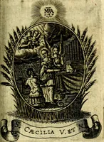 An illustration from Fasti Mariani cum illustrium diuorum imaginib. & elogijs prope DC. in singulos anni menses diésq SS. natales distributis (1630)