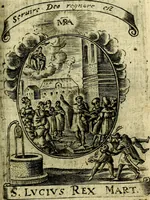 Picture 246 of 287 from Fasti Mariani cum illustrium diuorum imaginib. & elogijs prope DC. in singulos anni menses diésq SS. natales distributis (1630), leaf 506
