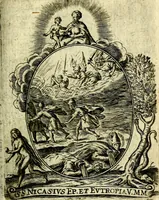An illustration from Fasti Mariani cum illustrium diuorum imaginib. & elogijs prope DC. in singulos anni menses diésq SS. natales distributis (1630)