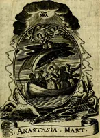 Picture 272 of 287 from Fasti Mariani cum illustrium diuorum imaginib. & elogijs prope DC. in singulos anni menses diésq SS. natales distributis (1630), leaf 562