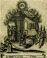 Picture 282 of 287 from Fasti Mariani cum illustrium diuorum imaginib. & elogijs prope DC. in singulos anni menses diésq SS. natales distributis (1630), leaf 584