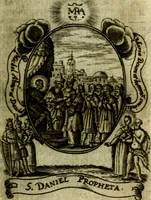 An illustration from Fasti Mariani cum illustrium diuorum imaginib. & elogijs prope DC. in singulos anni menses diésq SS. natales distributis (1630)