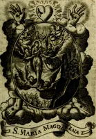 Picture 34 of 287 from Fasti Mariani cum illustrium diuorum imaginib. & elogijs prope DC. in singulos anni menses diésq SS. natales distributis (1630), leaf 72
