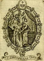 An illustration from Fasti Mariani cum illustrium diuorum imaginib. & elogijs prope DC. in singulos anni menses diésq SS. natales distributis (1630)