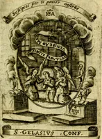 An illustration from Fasti Mariani cum illustrium diuorum imaginib. & elogijs prope DC. in singulos anni menses diésq SS. natales distributis (1630)