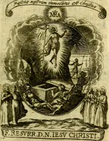 An illustration from Fasti Mariani cum illustrium diuorum imaginib. & elogijs prope DC. in singulos anni menses diésq SS. natales distributis (1630)