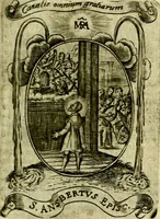 Picture 76 of 291 from Fasti Mariani cum illustrium diuorum imaginib. & elogijs prope DC. in singulos anni menses diésq SS. natales distributis (1630), leaf 168