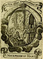 Picture 88 of 291 from Fasti Mariani cum illustrium diuorum imaginib. & elogijs prope DC. in singulos anni menses diésq SS. natales distributis (1630), leaf 192