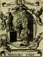 Picture 98 of 291 from Fasti Mariani cum illustrium diuorum imaginib. & elogijs prope DC. in singulos anni menses diésq SS. natales distributis (1630), leaf 214