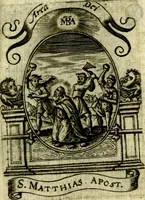 Picture 99 of 291 from Fasti Mariani cum illustrium diuorum imaginib. & elogijs prope DC. in singulos anni menses diésq SS. natales distributis (1630), leaf 216