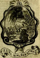 An illustration from Fasti Mariani cum illustrium diuorum imaginib. & elogijs prope DC. in singulos anni menses diésq SS. natales distributis (1630)