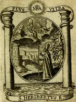 An illustration from Fasti Mariani cum illustrium diuorum imaginib. & elogijs prope DC. in singulos anni menses diésq SS. natales distributis (1630)