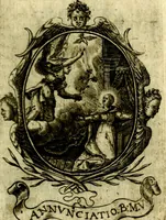 An illustration from Fasti Mariani cum illustrium diuorum imaginib. & elogijs prope DC. in singulos anni menses diésq SS. natales distributis (1630)