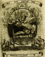 Picture 149 of 291 from Fasti Mariani cum illustrium diuorum imaginib. & elogijs prope DC. in singulos anni menses diésq SS. natales distributis (1630), leaf 318