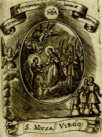 Picture 155 of 291 from Fasti Mariani cum illustrium diuorum imaginib. & elogijs prope DC. in singulos anni menses diésq SS. natales distributis (1630), leaf 332