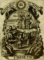 Picture 159 of 291 from Fasti Mariani cum illustrium diuorum imaginib. & elogijs prope DC. in singulos anni menses diésq SS. natales distributis (1630), leaf 342