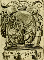 Picture 11 of 291 from Fasti Mariani cum illustrium diuorum imaginib. & elogijs prope DC. in singulos anni menses diésq SS. natales distributis (1630), leaf 36