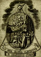 Picture 183 of 291 from Fasti Mariani cum illustrium diuorum imaginib. & elogijs prope DC. in singulos anni menses diésq SS. natales distributis (1630), leaf 392