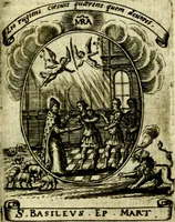 Picture 187 of 291 from Fasti Mariani cum illustrium diuorum imaginib. & elogijs prope DC. in singulos anni menses diésq SS. natales distributis (1630), leaf 400